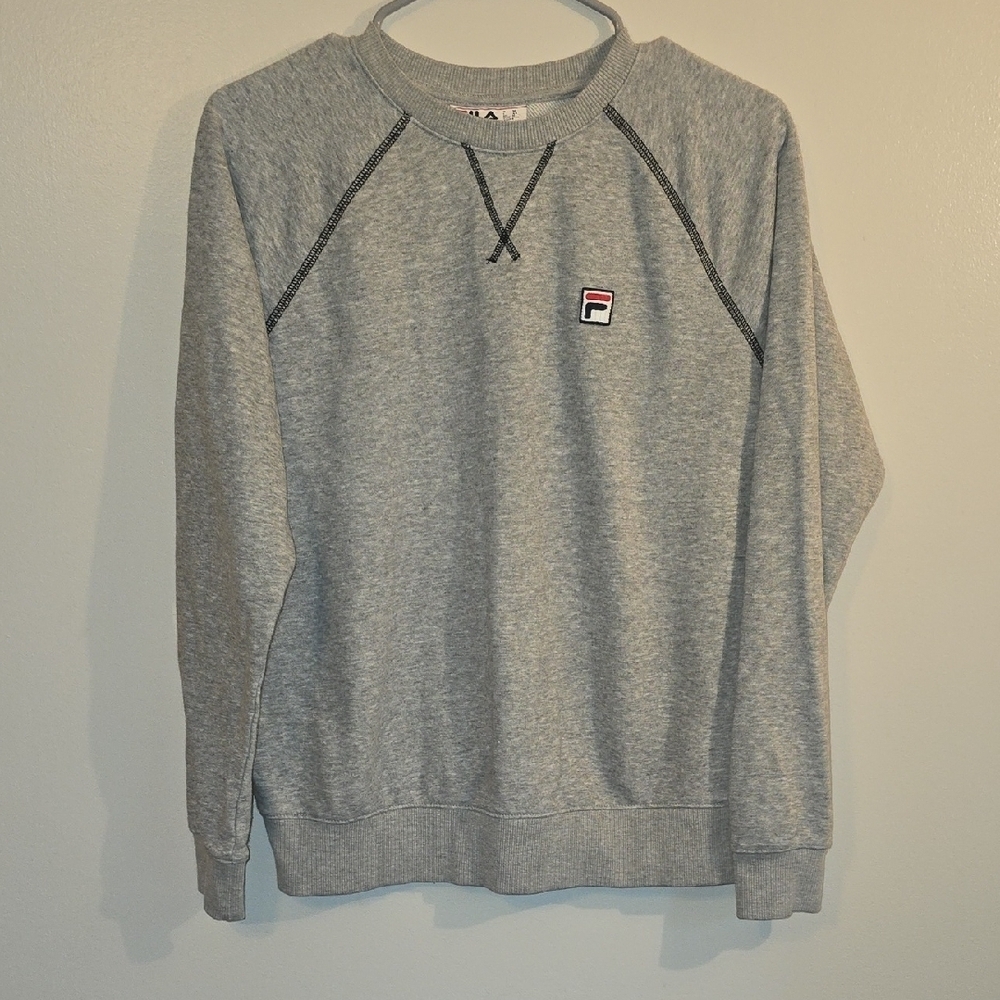 Fila Heather Gray Men's Crewneck Sweater With Embroidery LOT N